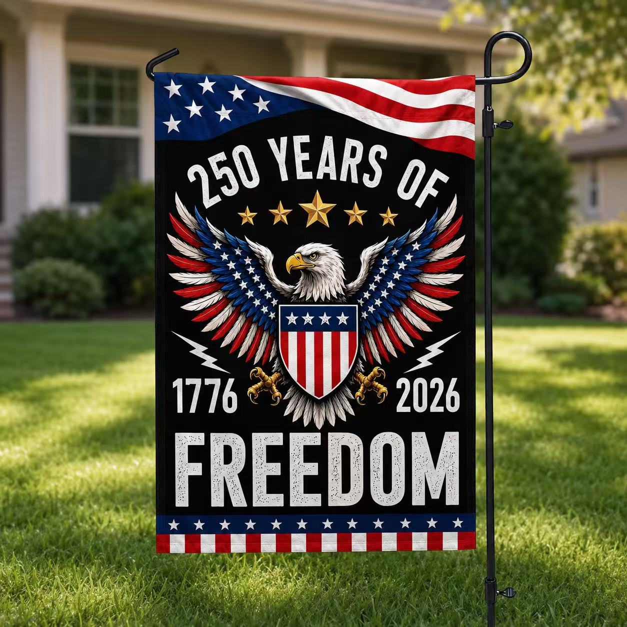 Semiquincentennial 250 Years of Freedom Eagle Shield Flag
