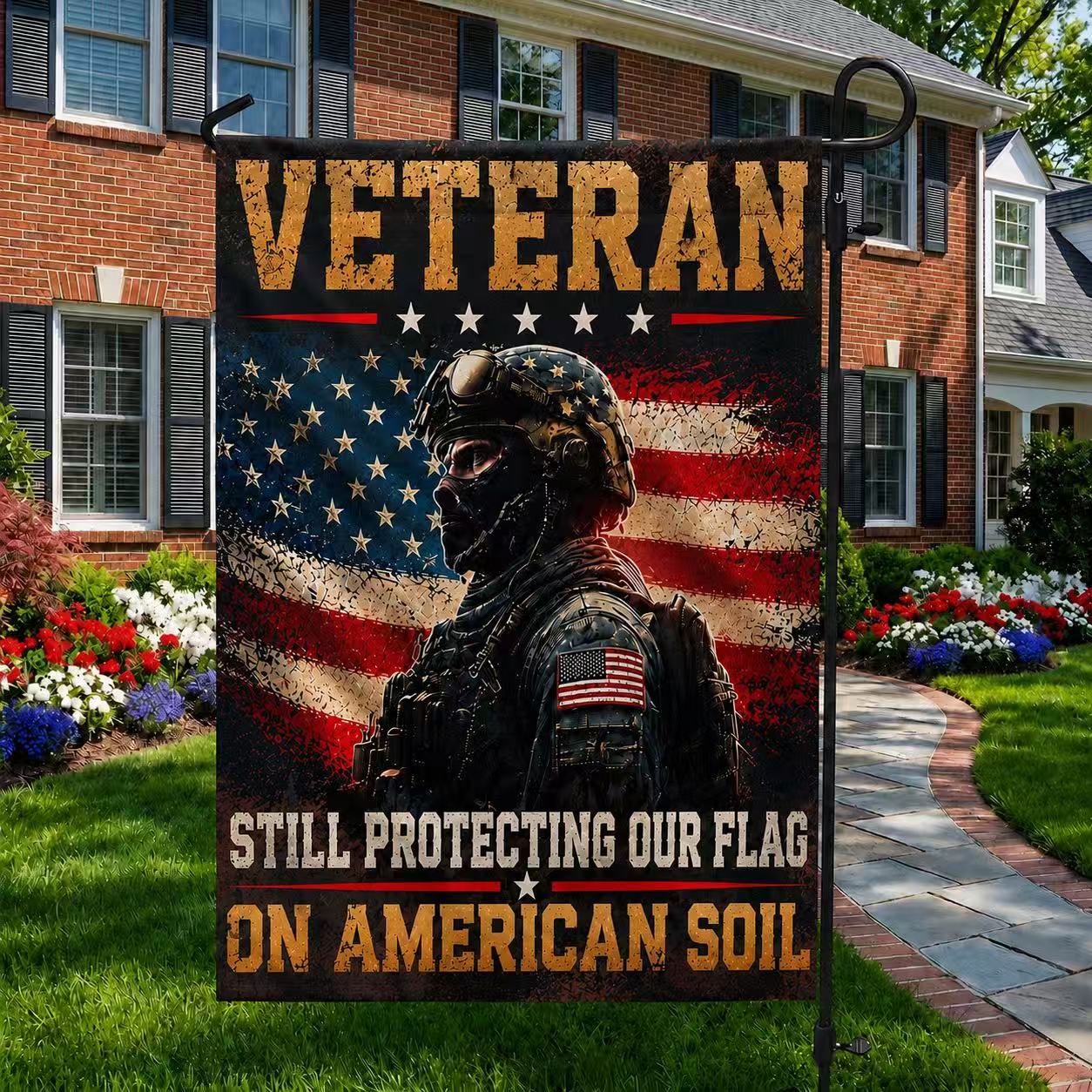 Veteran Patriotic Garden Flag