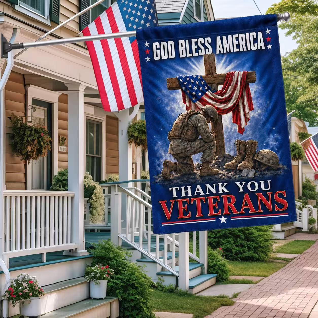 God Bless America Veterans Memorial Garden Flag