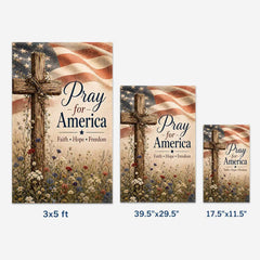 Pray for America Faith Hope Freedom Patriotic Flag