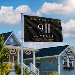 Remember the Fallen, Honor the Heroes – 9/11 25th Anniversary Memorial Flag