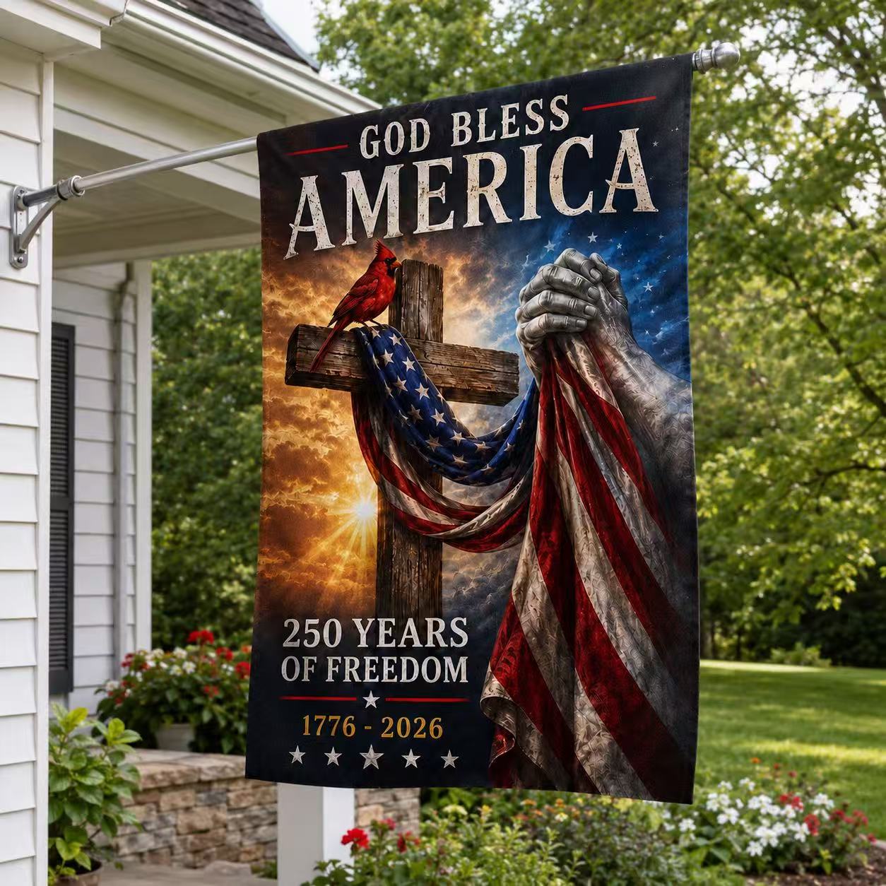 God Bless America Garden Flag