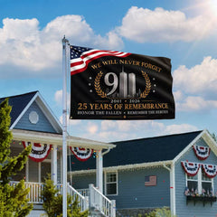 9/11 25 Years of Remembrance Memorial Flag