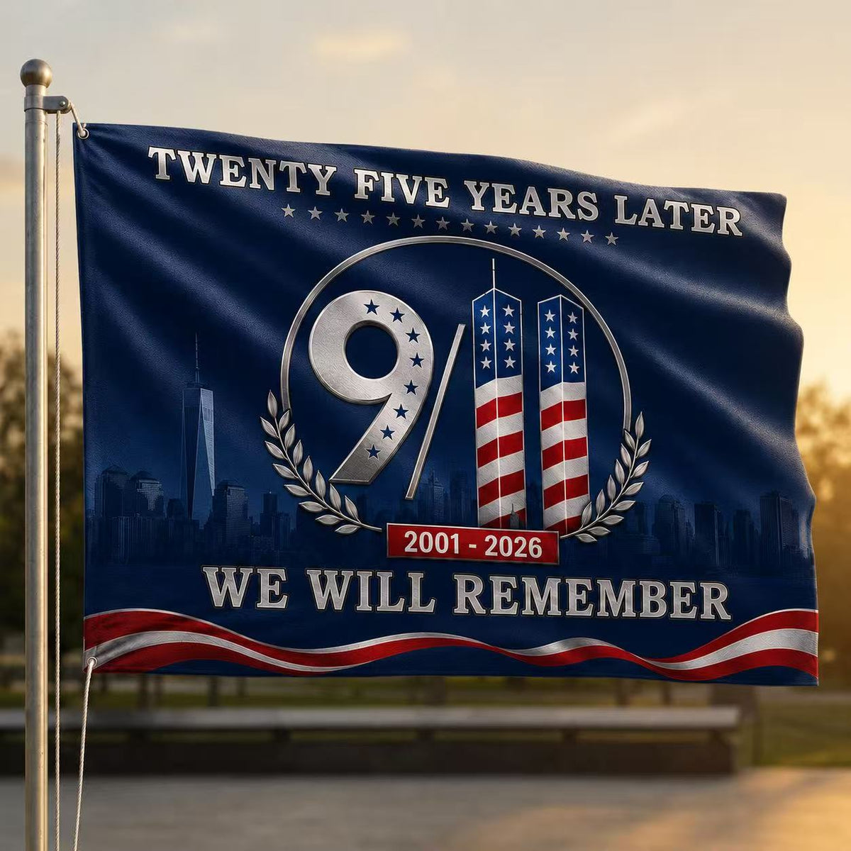 25 Years Later – America Remembers 9/11 Memorial Flag