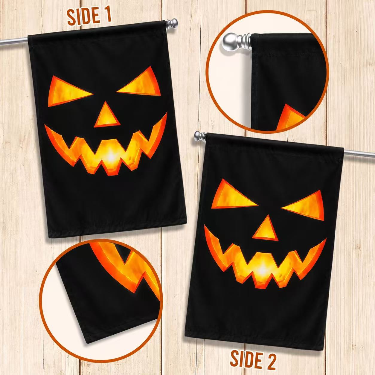 Spooky Jack O’ Lantern Face Halloween Garden Flag
