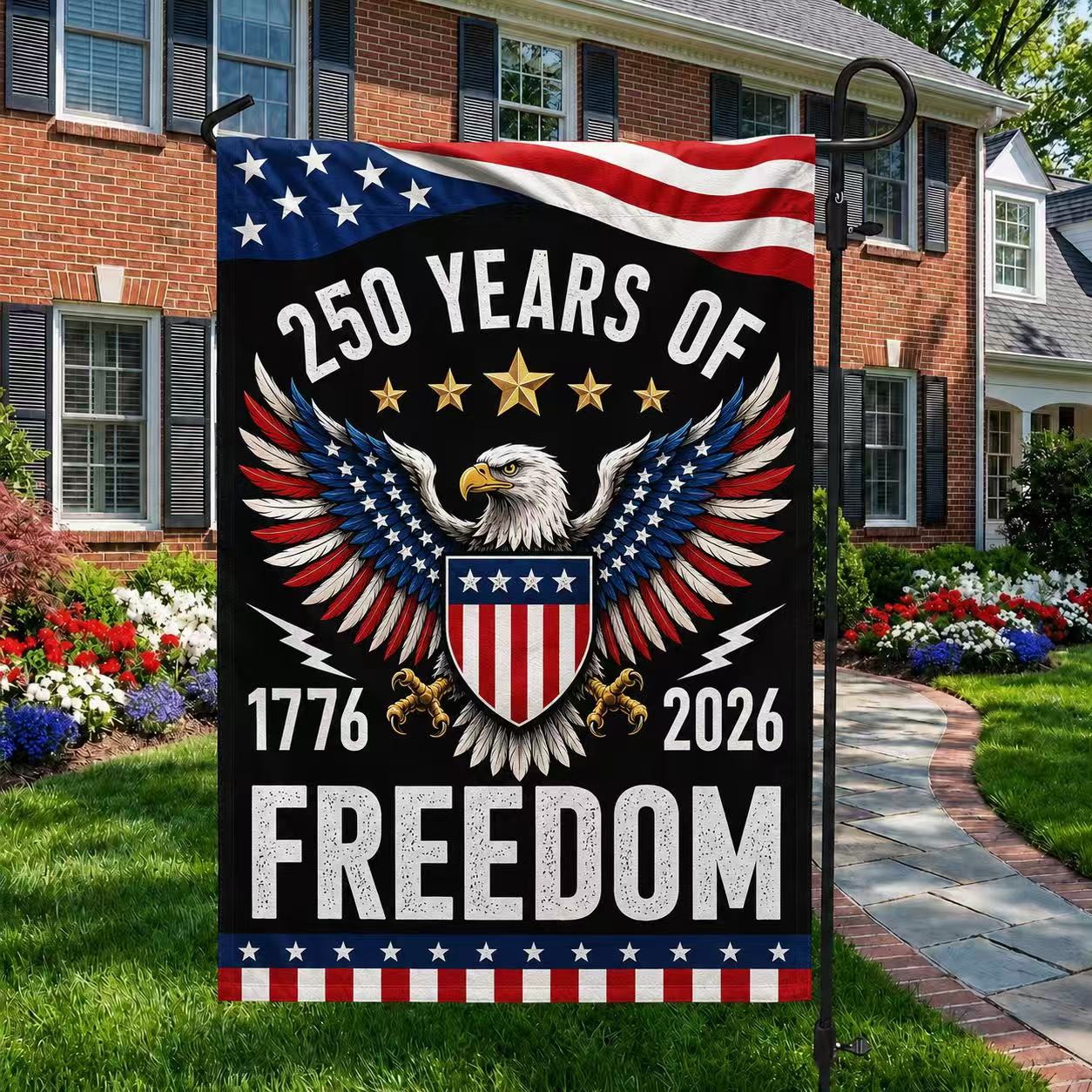 Semiquincentennial 250 Years of Freedom Eagle Shield Flag