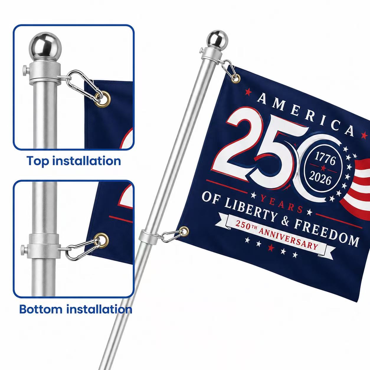 America 250 Years of Liberty & Freedom Flag – 1776–2026 Patriotic USA Anniversary Flag