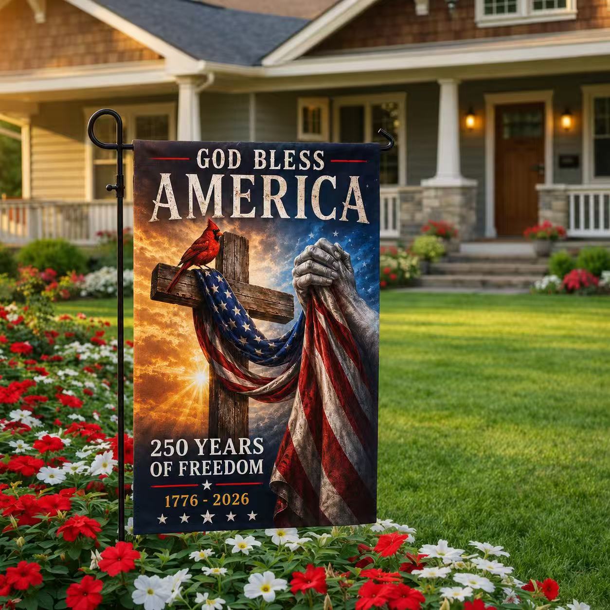God Bless America Garden Flag