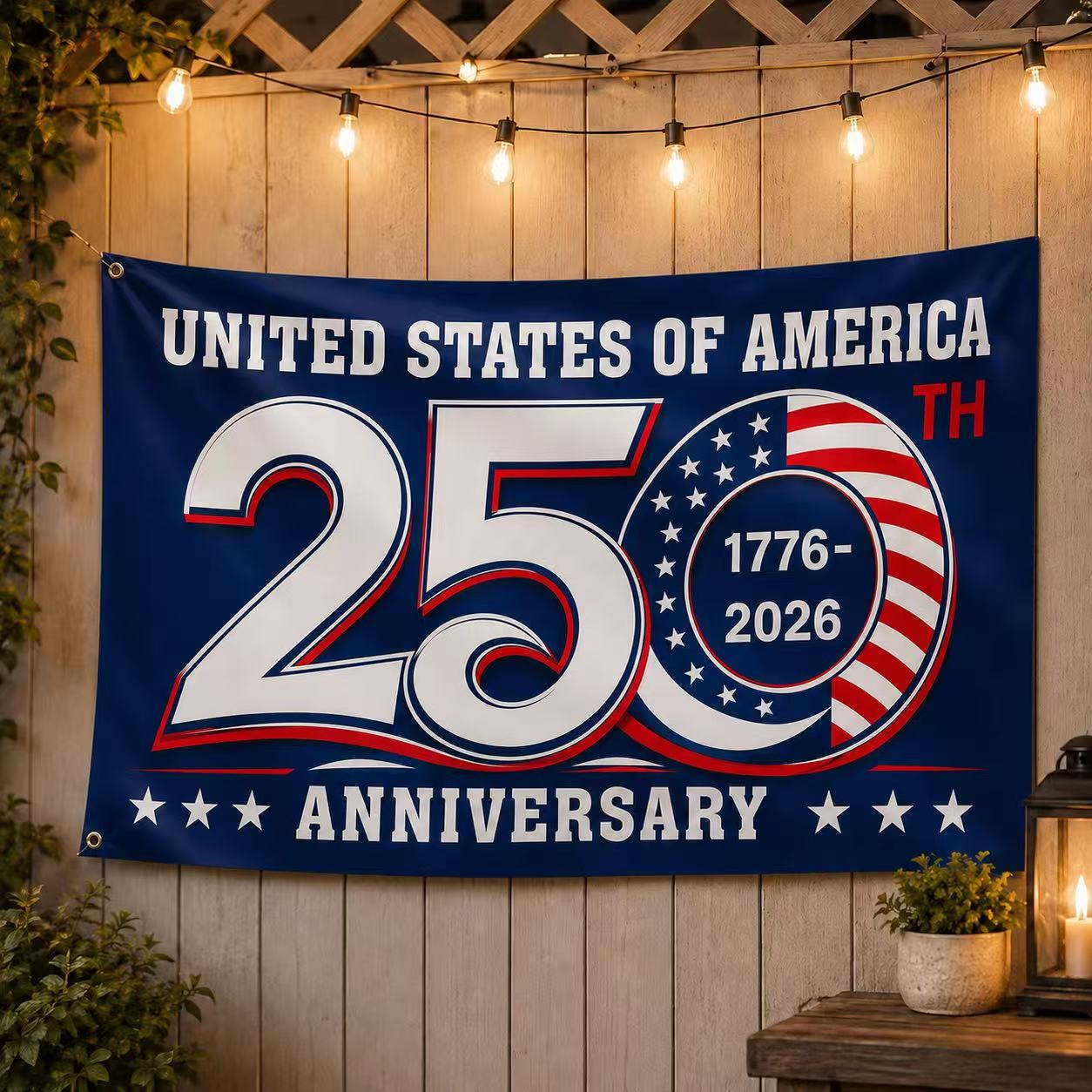 1776 2026 America 250th Anniversary Grommet Flag
