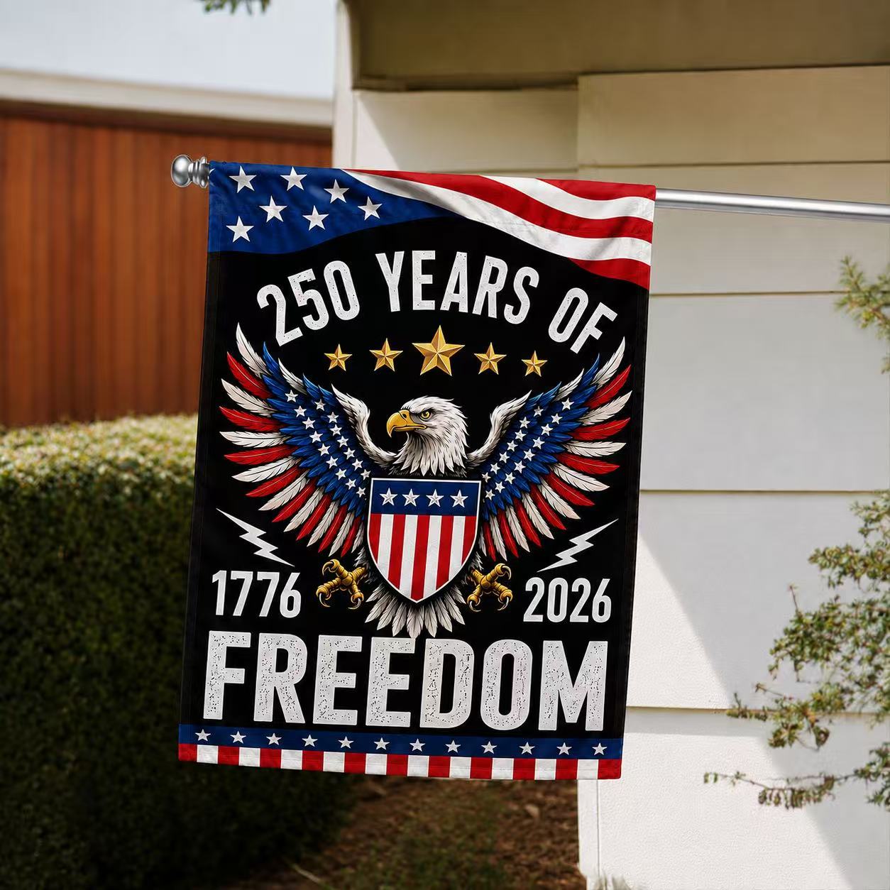 Semiquincentennial 250 Years of Freedom Eagle Shield Flag