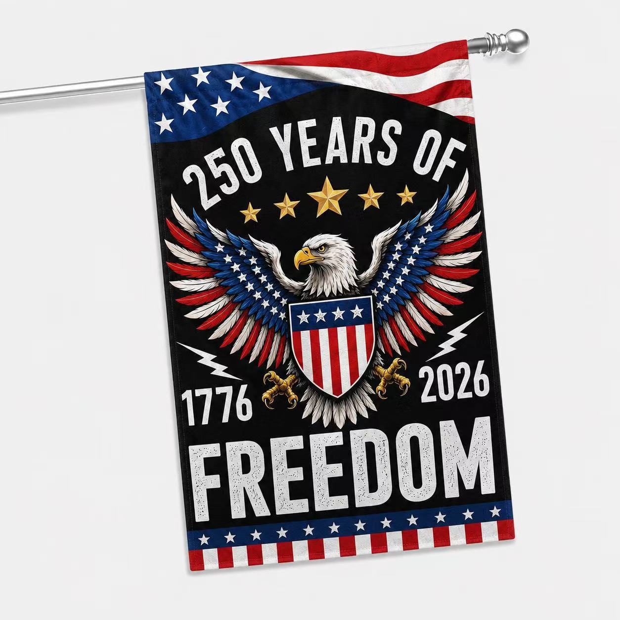 Semiquincentennial 250 Years of Freedom Eagle Shield Flag