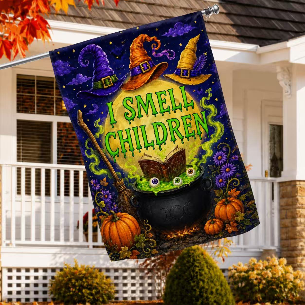 Spooky Witch’s Brew I Smell Children Halloween House Flag