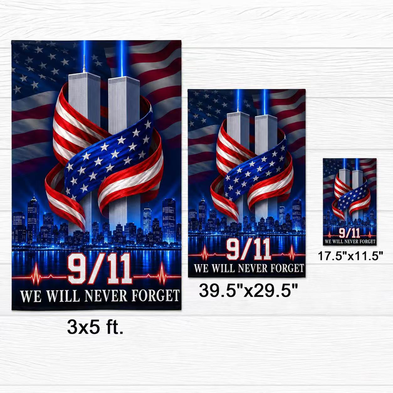 We Will Never Forget – 9/11 American Tribute Memorial Flag