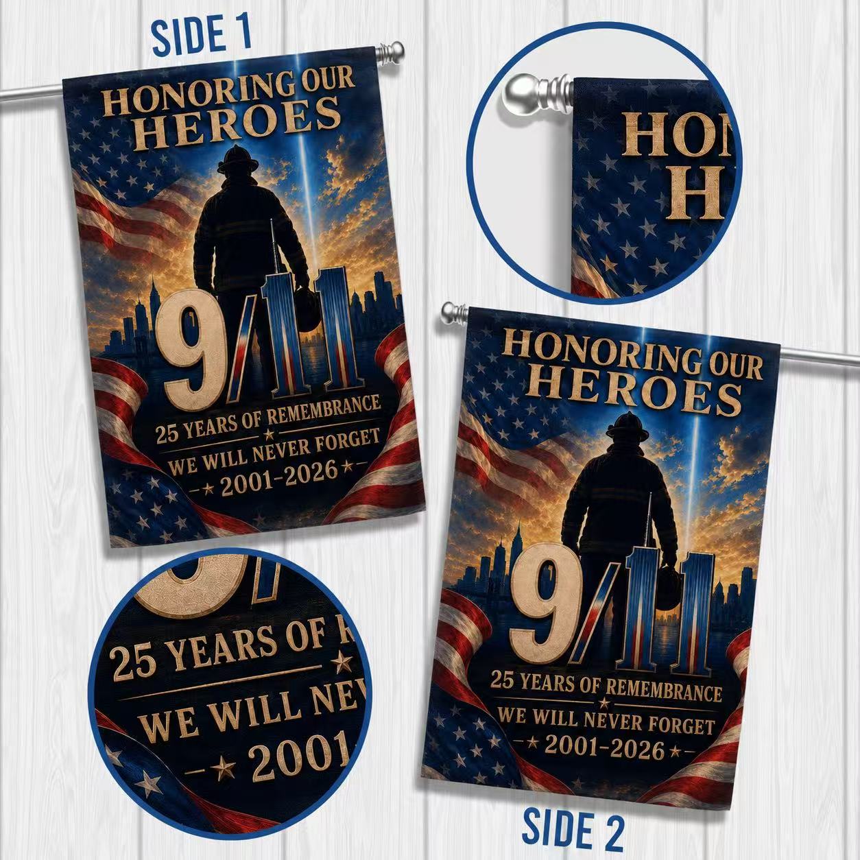 Honoring Our Heroes – 9/11 25th Anniversary Firefighter Memorial Flag
