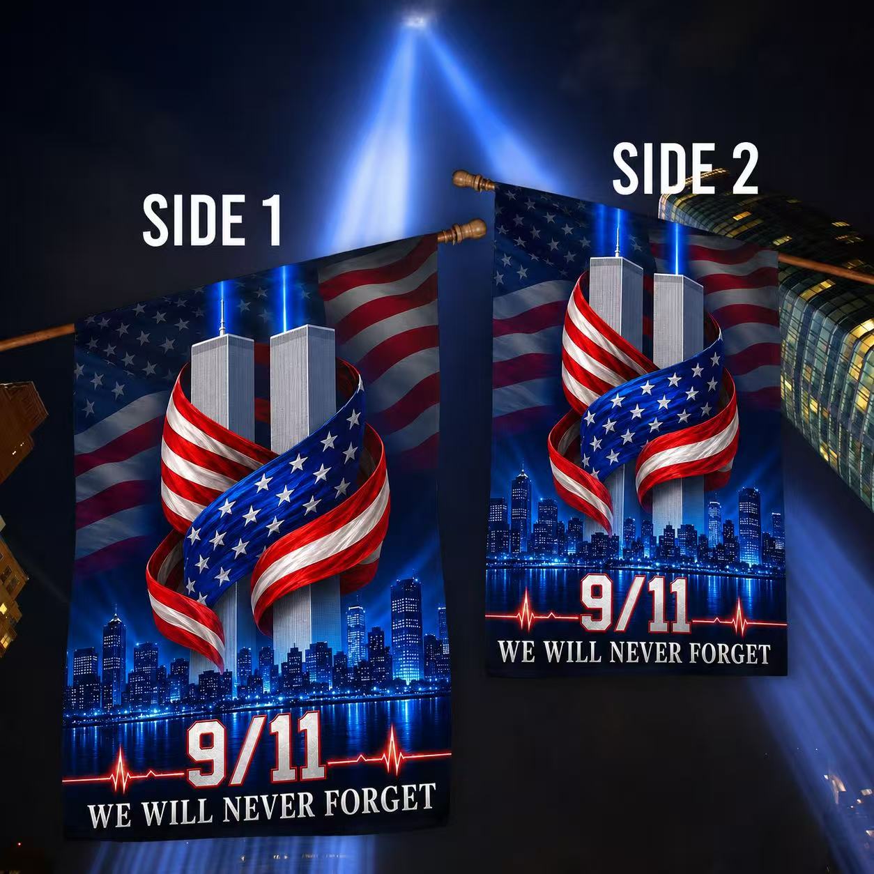 We Will Never Forget – 9/11 American Tribute Memorial Flag