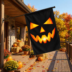 Spooky Jack O’ Lantern Face Halloween Garden Flag