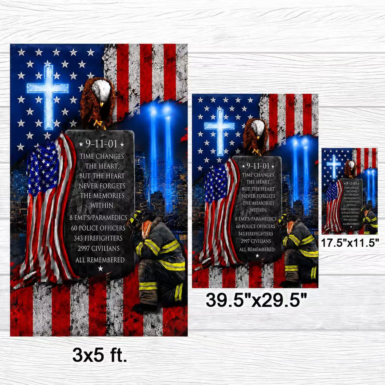 911 Patriot Day Never Forget Flag Time Changes The Heart But The Heart Never Forgets Flag