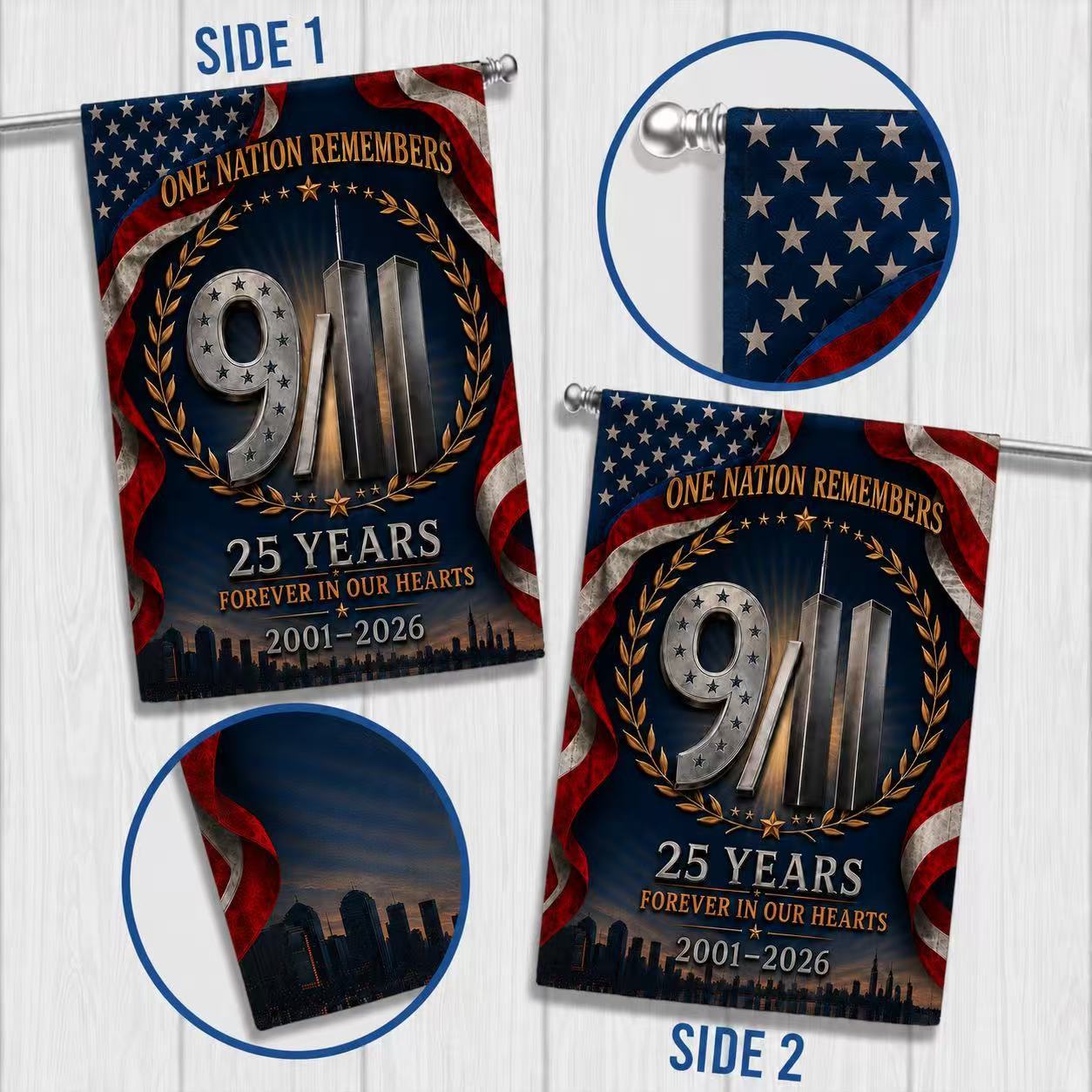 One Nation Remembers – 9/11 25th Anniversary Memorial Flag