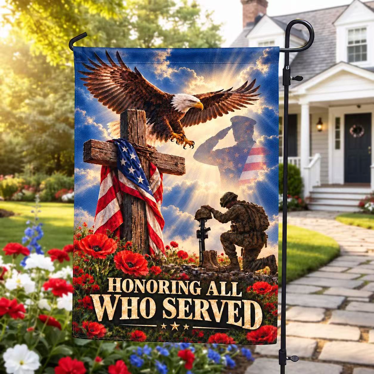 Veterans Day Flag, Honoring All Who Served Veteran Tribute Flag