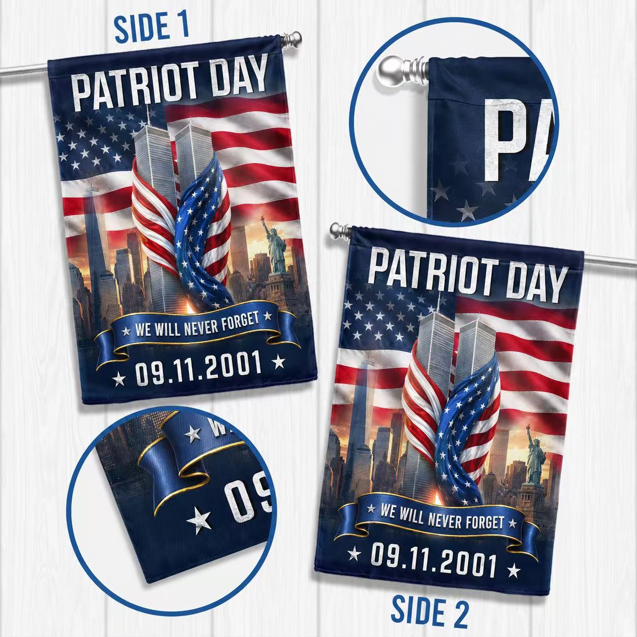 911 Rememberance Flag We Will Never Forget Memorial 911 Patriot Day