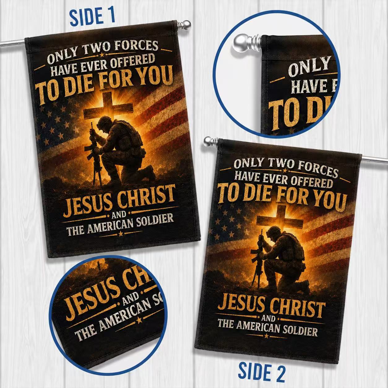 Only Two Forces Jesus Christ & The American Soldier Flag