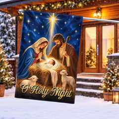 Christmas Garden Flag Nativity Of Jesus, O Holy Night Child Is Born