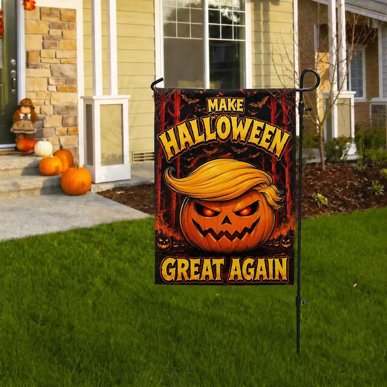 Make Halloween Great Again Trumpkin Garden Flag