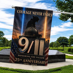 Courage Never Fades – 9/11 25th Anniversary Firefighter Memorial Flag