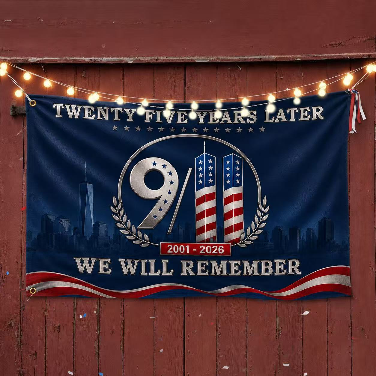 25 Years Later – America Remembers 9/11 Memorial Flag