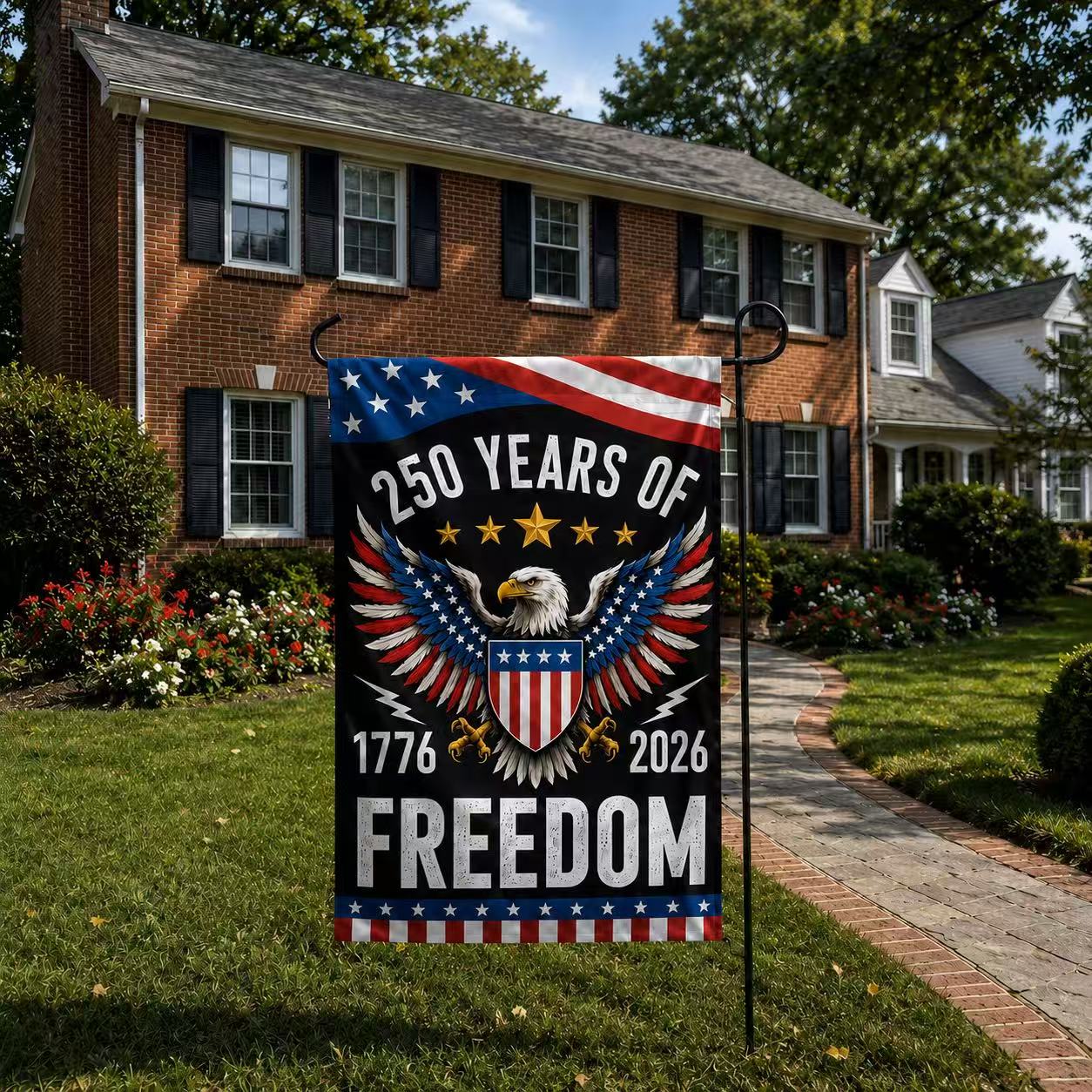 Semiquincentennial 250 Years of Freedom Eagle Shield Flag