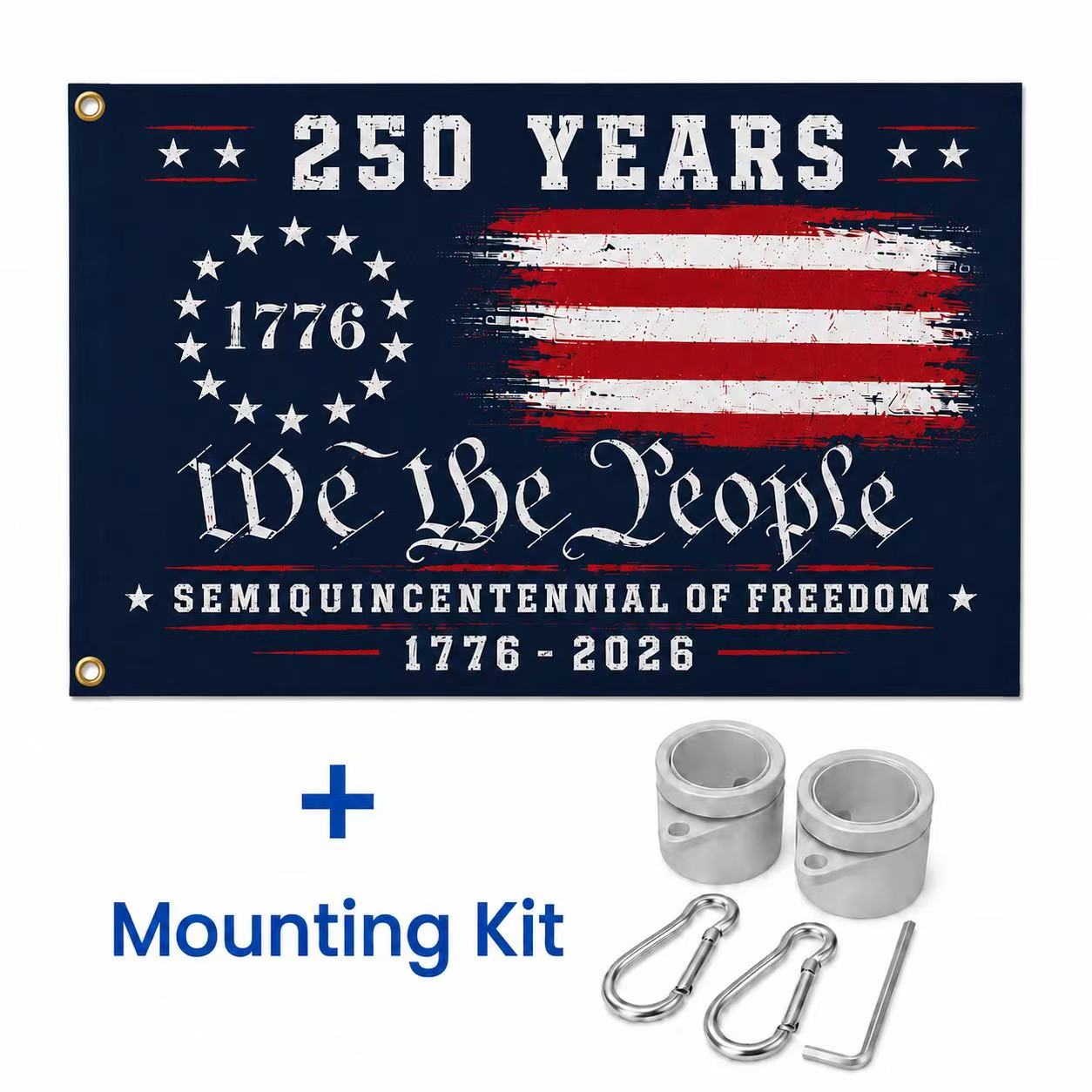 We The People 250 Canvas American Grommet Flag for 250th Anniversary