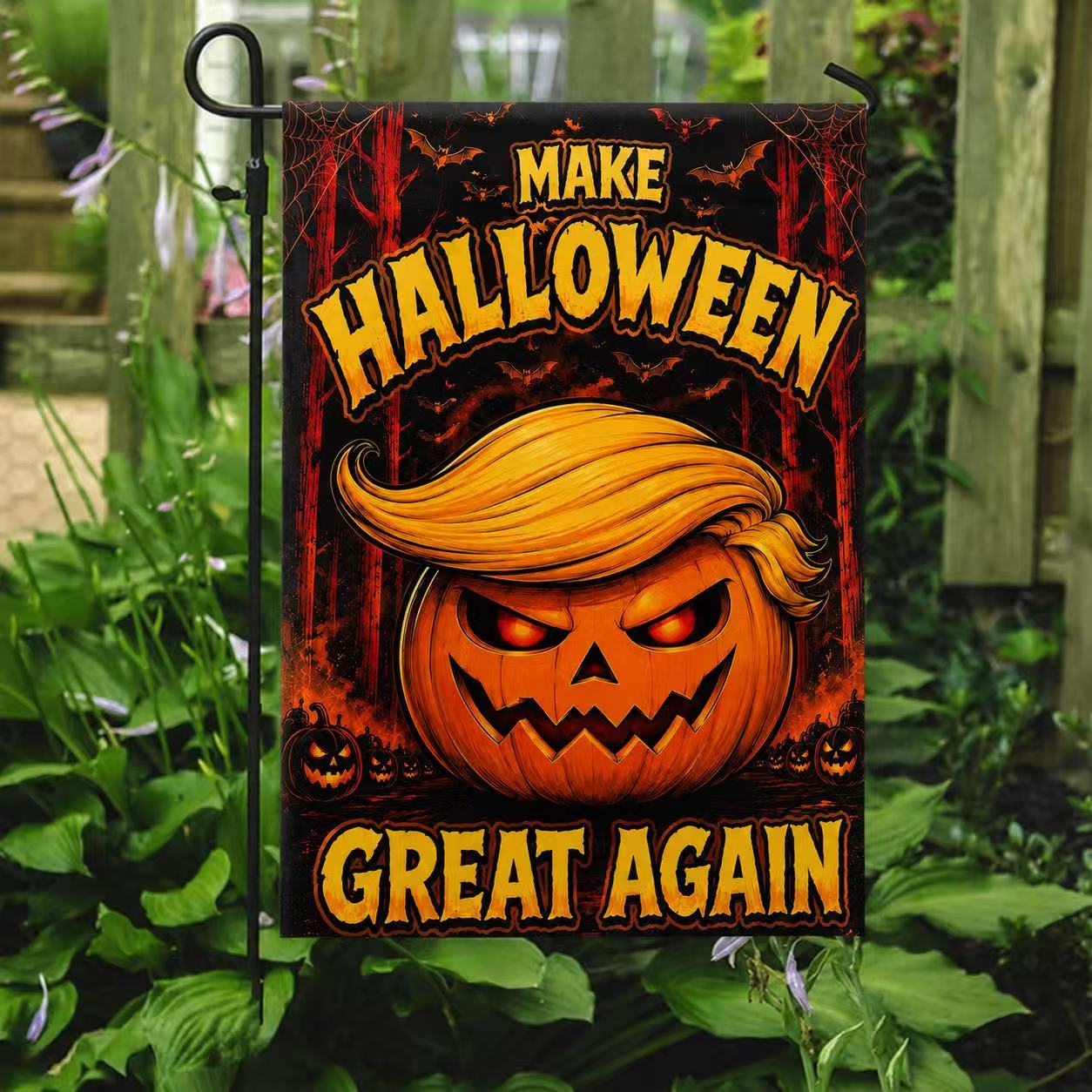 Make Halloween Great Again Trumpkin Garden Flag