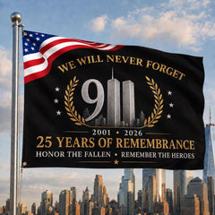 9/11 25 Years of Remembrance Memorial Flag
