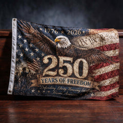 America 250 Years of Freedom Eagle Flag – 1776–2026 Patriotic Vintage USA Flag