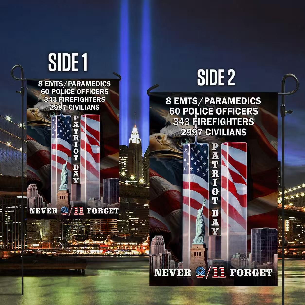 Never Forget 9/11 Patriot Day Eagle American Flag