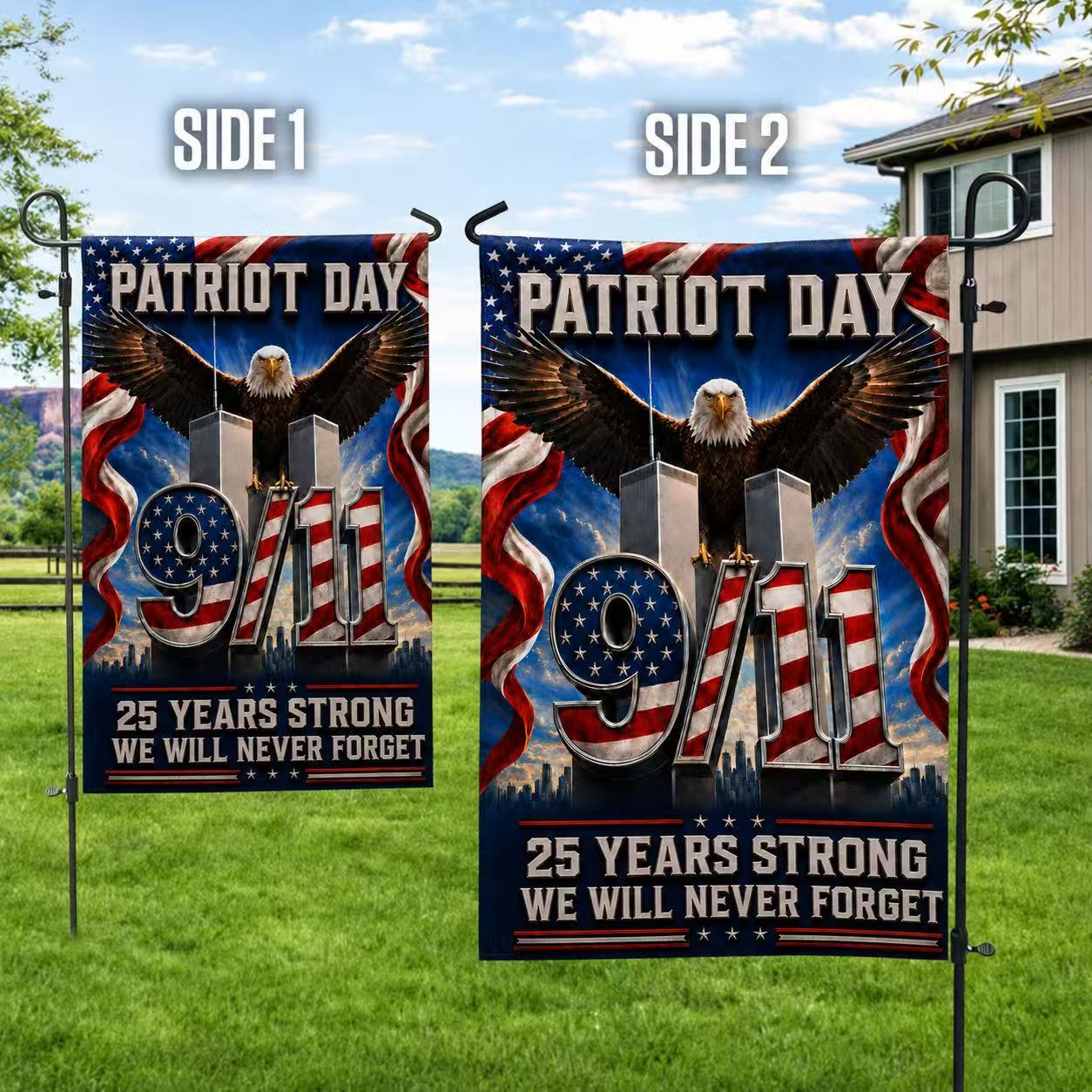 25 Years Strong – We Will Never Forget 9/11 Memorial Flag