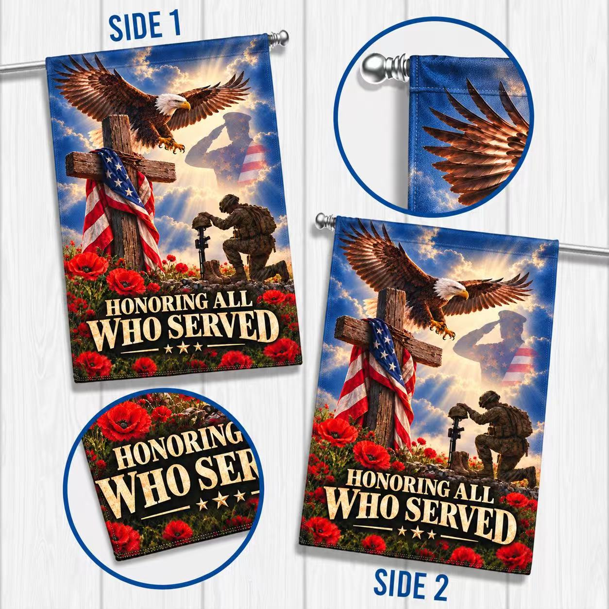 Veterans Day Flag, Honoring All Who Served Veteran Tribute Flag