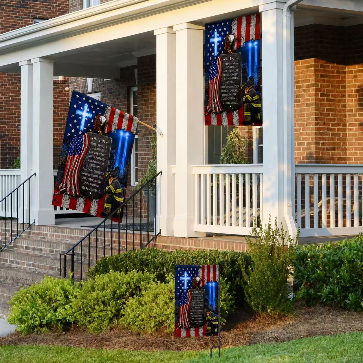 911 Patriot Day Never Forget Flag Time Changes The Heart But The Heart Never Forgets Flag