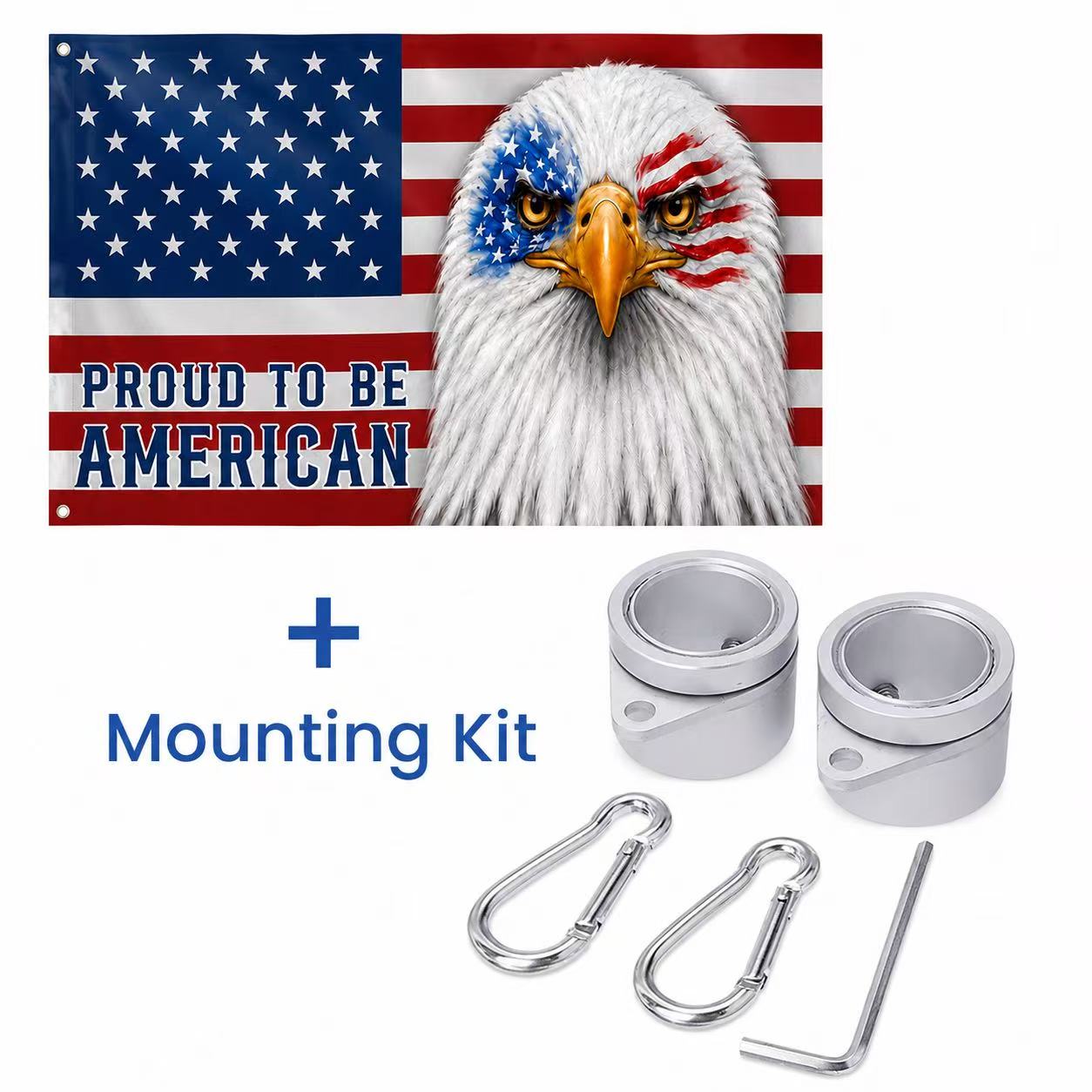Patriotic Flag, Bald Eagle Proud to Be American Grommet Flag