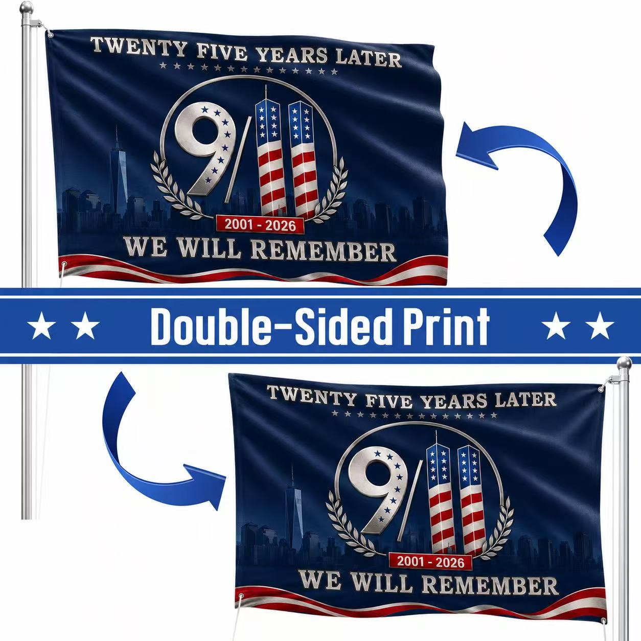 25 Years Later – America Remembers 9/11 Memorial Flag