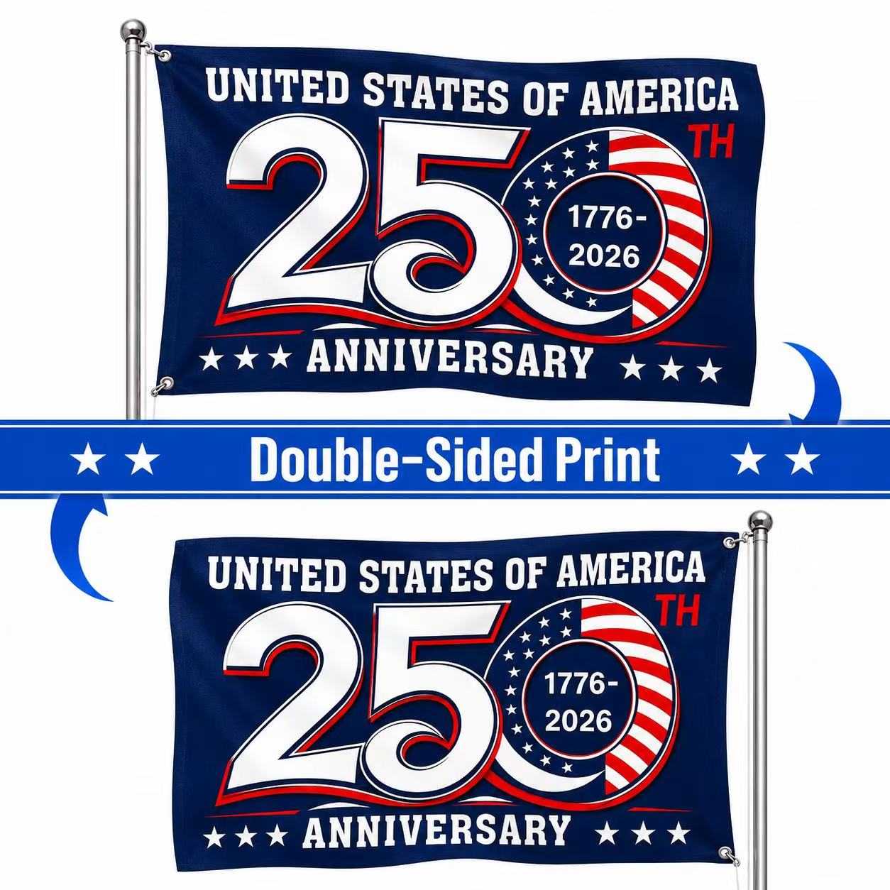 1776 2026 America 250th Anniversary Grommet Flag