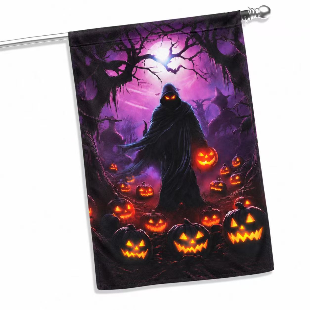 Halloween Grim Reaper & Pumpkin Garden Flag