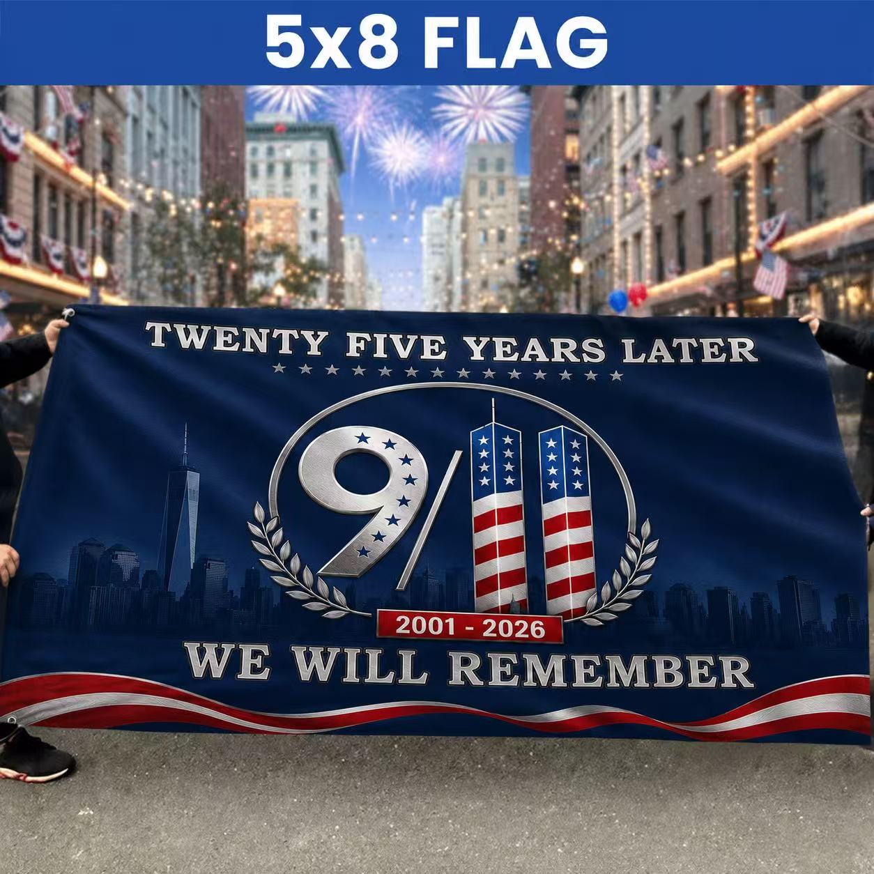 25 Years Later – America Remembers 9/11 Memorial Flag