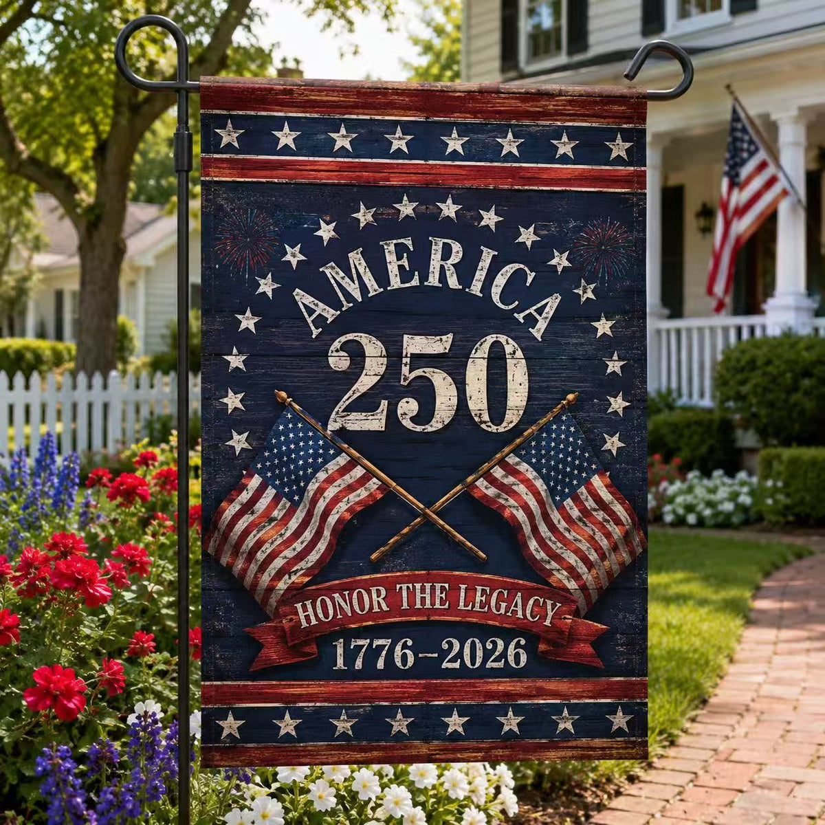 1776–2026 America 250th Anniversary Honor the Legacy Patriotic Flag