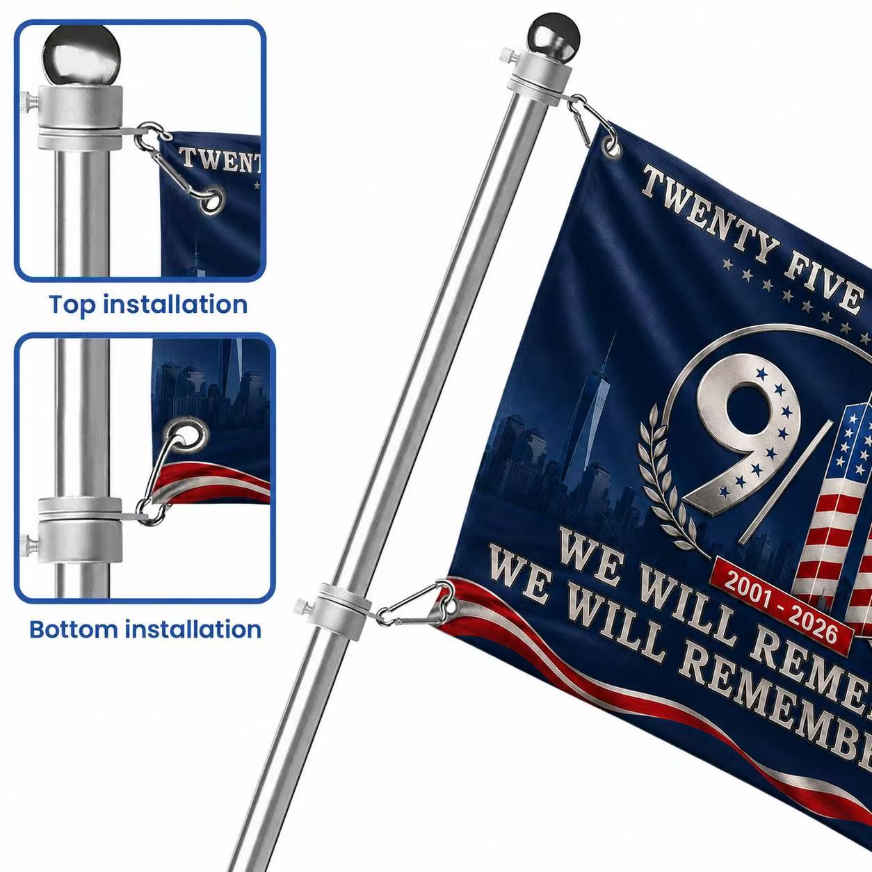 25 Years Later – America Remembers 9/11 Memorial Flag