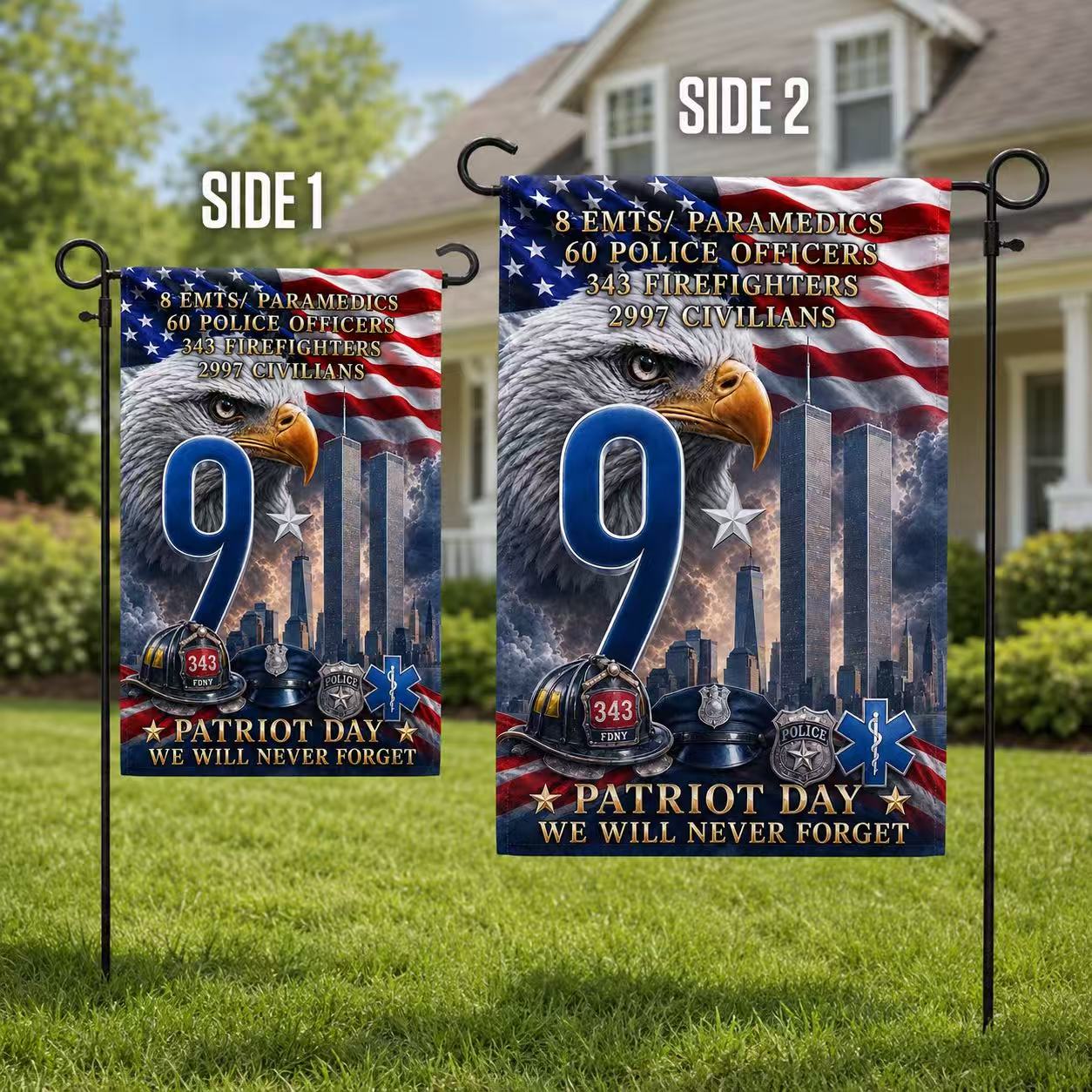 911 Memorial Flag, Patriot Day We Will Never Forget Remembrance Decor