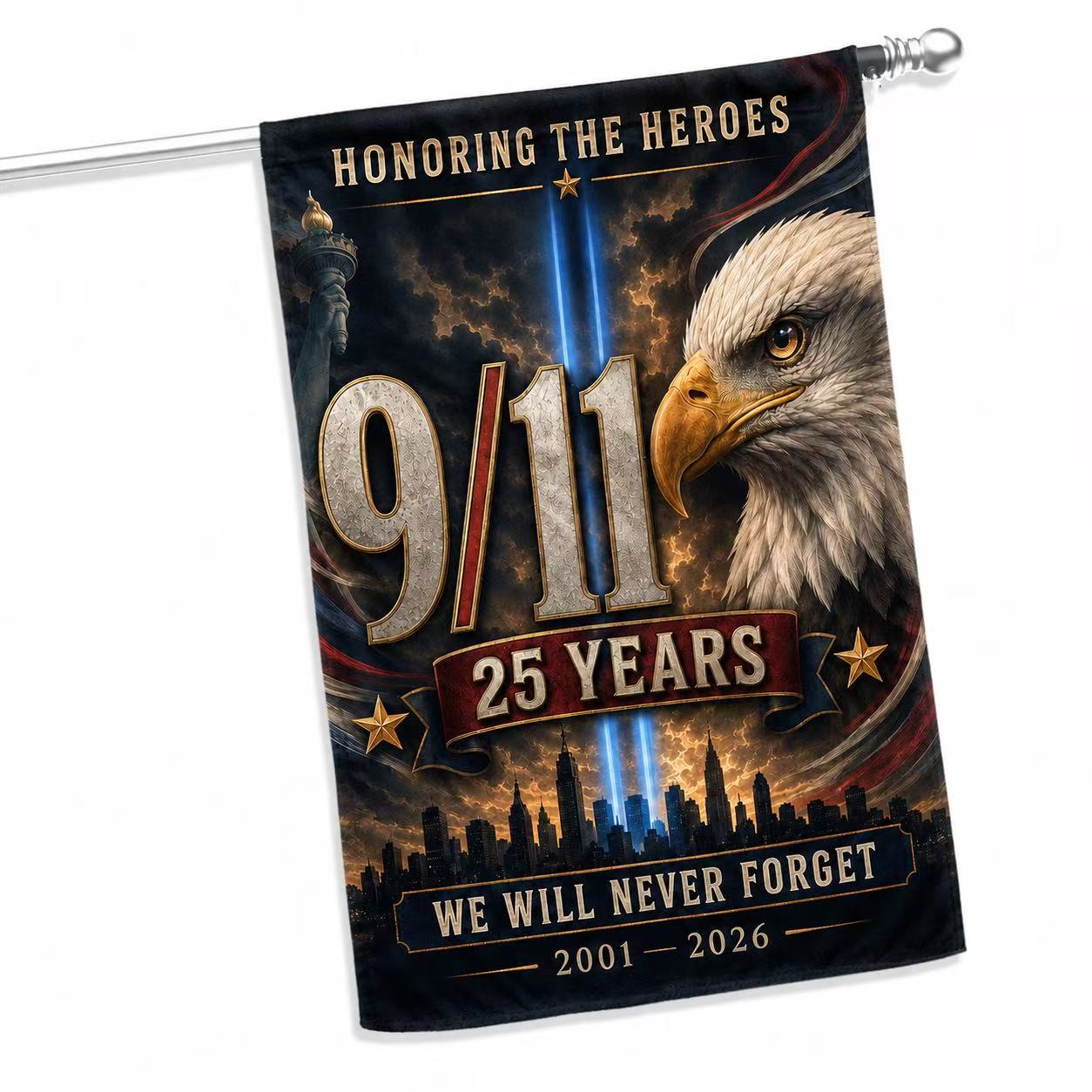 Honoring the Heroes – 9/11 25th Anniversary Eagle Memorial Flag