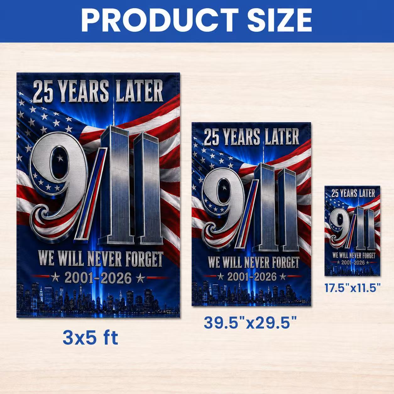 Never Forgotten – 9/11 25th Anniversary Tribute Flag