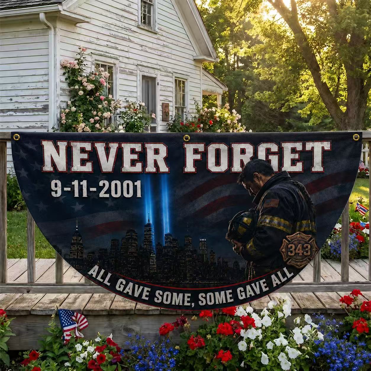 9/11 Never Forget 343 Firefighter Memorial Flag
