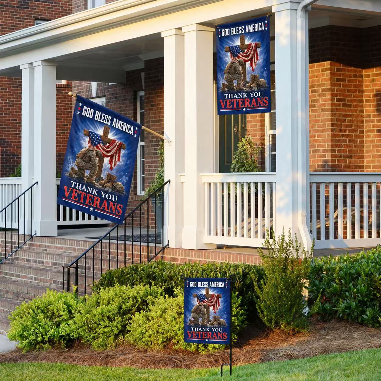 God Bless America Veterans Memorial Garden Flag